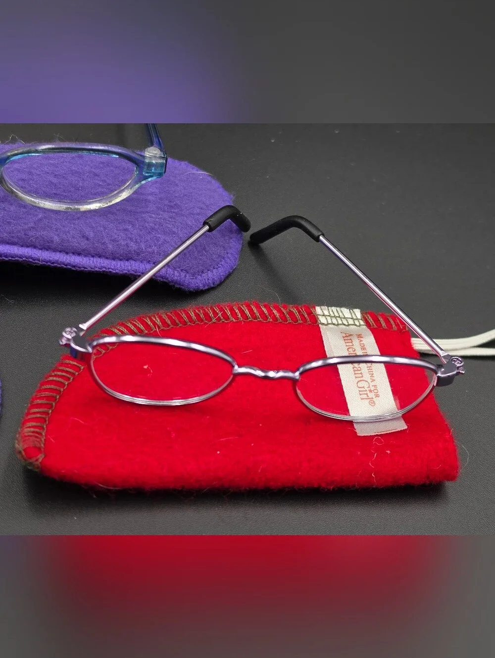 3 Pairs Of American Girl Glasses - 1 Missing Lens See Photos For Flaw